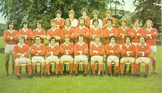 Two Maghery men were involved with the history making Armagh Championship
team of 1977, Kevin Rafferty (top row, first from right) and Malachy Heaney
(top row, second from right)