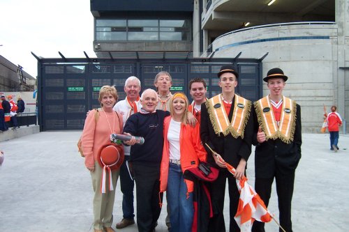Marie, Joe,  Noel, Gus, Olivia, Kevin, Patrick, Colm outside Croke Park