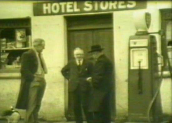 Aloysius Mackle, Tommy Mackle and Fr. William McKnight outside Maghery Hotel.