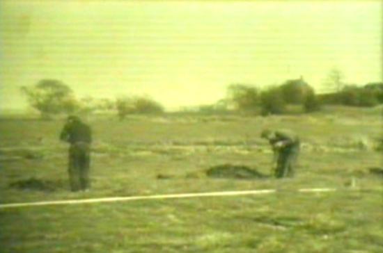 Voluntary workers commence work on the perimeter fence.