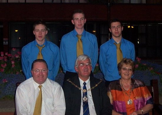 Paul Forker, James Lavery, Niall Forker, John Robinson, Mayor of Craigavon Ignatius Fox and Mrs Joan Fox