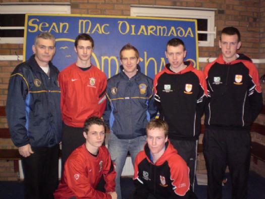 Back row: L-R: Brian Nugent (Maghery Minor/Under 21 manager), Darragh McConville(Armagh), Eamon Robinson (Maghery Minor/Under 21 manager), Oisin Lappin(Dungannon), Ronan Lappin(Dungannon).
Front Row: L-R: Kevin Nugent(Armagh) and David Lavery(Dungannon).