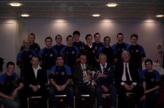 Maghery B team players and management with Craigavon Mayor Robert Smith and Councillor Ignatius Fox