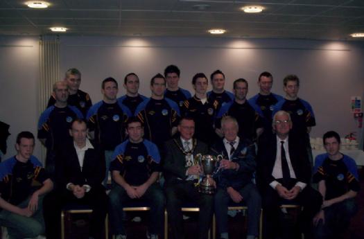 Maghery B team players and management with Craigavon Mayor Robert Smith and Councillor Ignatius Fox